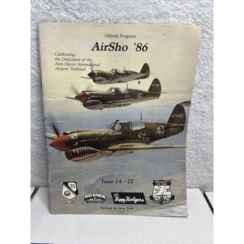 Blue Angels 1986 Air Show Program Book P40 Warhawk Airplane Aircraft Military